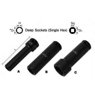3/8" MP Deep Socket (Fixed Magnet Type)